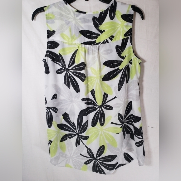 Alfani Yellow and Black Floral Blouse Sz PM - Picture 5 of 9